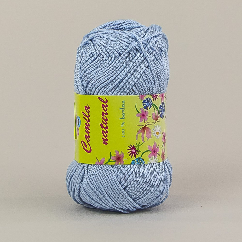 Pletací / háčkovací příze Storex CAMILA NATURAL 81 světle modrá, jednobarevná, 50g/125m