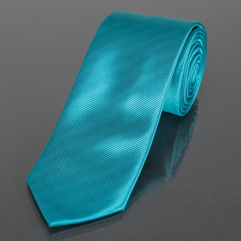 AMJ Kravata pánská jednobarevná KU0046, petrolejová