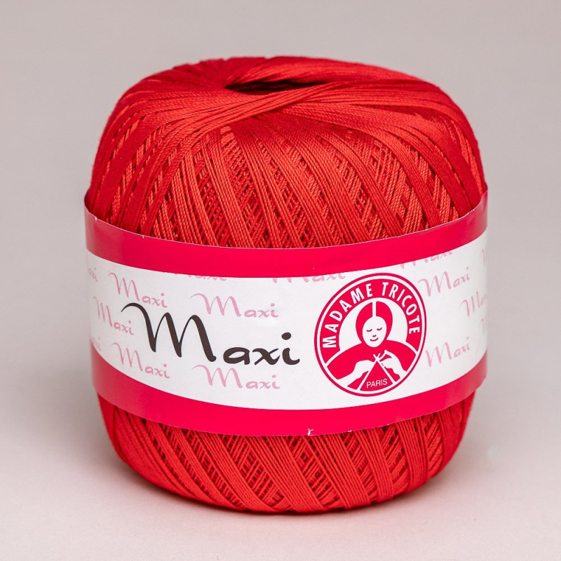 Pletací / háčkovací příze Madame Tricote paris MAXI 6328 červená, jednobarevná, 100g/565m