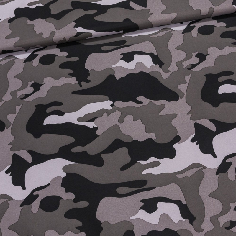 Šusťákovina (lehká kočárkovina) TPU 865 šedý maskáčový vzor, š.150cm (látka v metráži)