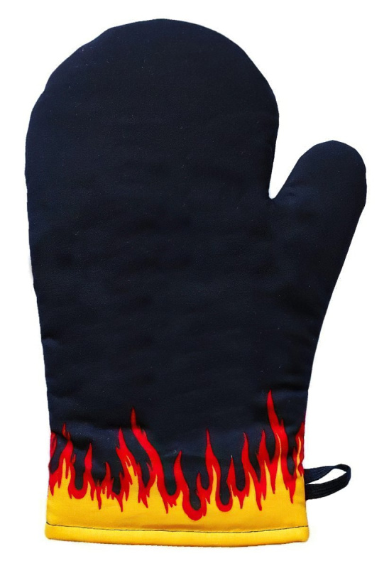 Frobyt Kuchyňská chňapka HASIČ, černá, 28x18cm