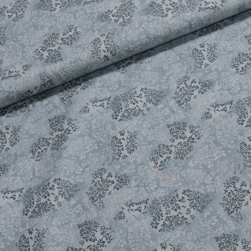 Bavlněné plátno EMA šedé bylinky, š.140cm (látka v metráži)