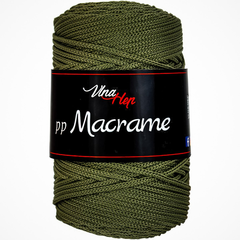 Pletací / háčkovací příze Vlna-Hep PP MACRAME 4164 khaki, jednobarevná, 100g/85m