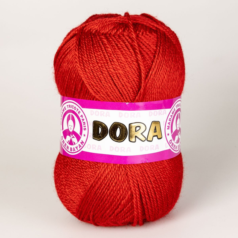 Pletací příze Madame Tricote paris DORA 033 červená, klasická, 100g/250m