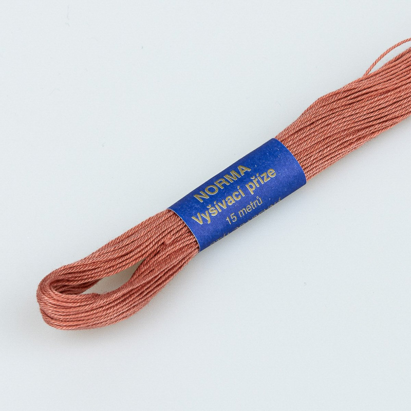 Niťárna Vyšívací příze NORMA / BAVLNKA 3752 masová růžová, jednobarevná, 1,5g/15m