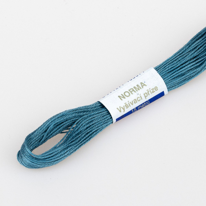 Niťárna Vyšívací příze NORMA / BAVLNKA 5182 sojčí modř - šedá, jednobarevná, 1,5g/15m