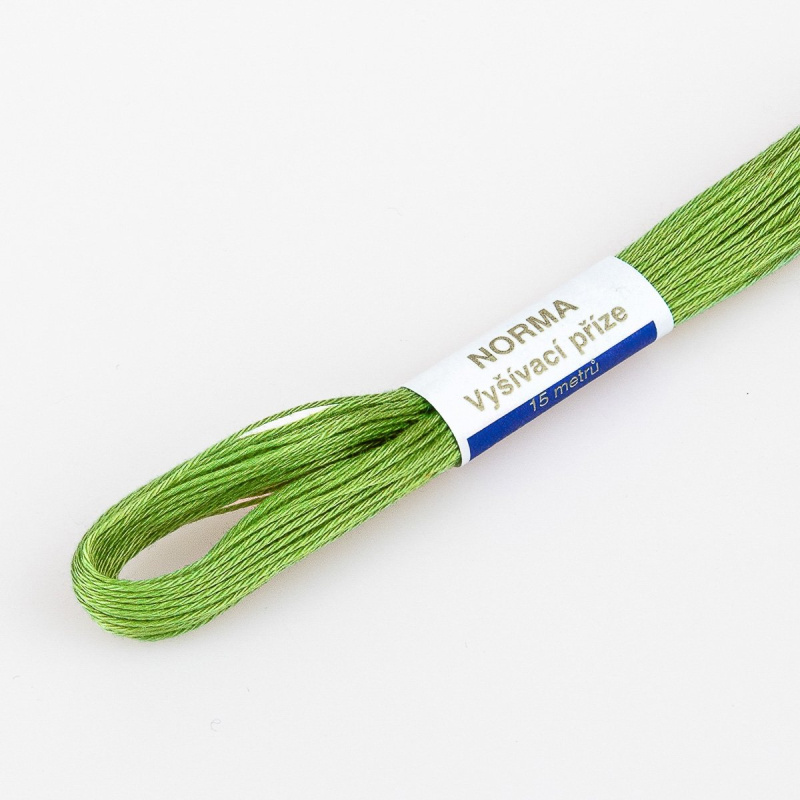 Niťárna Vyšívací příze NORMA / BAVLNKA 6162 artyčok zeleň zelená, jednobarevná, 1,5g/15m