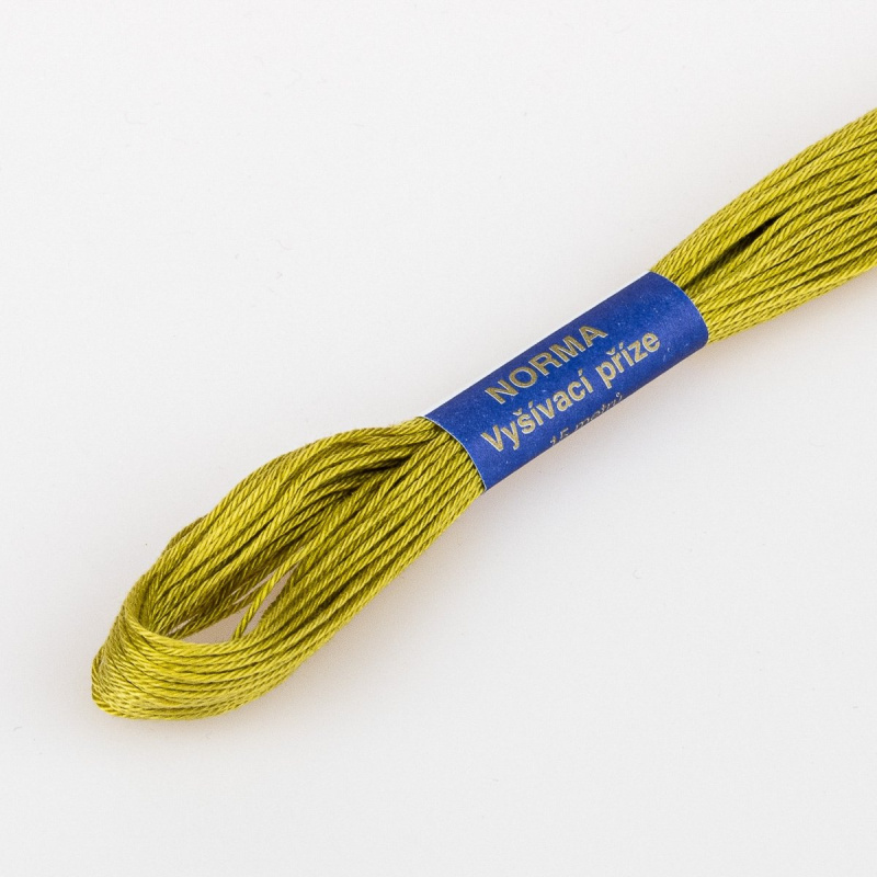 Niťárna Vyšívací příze NORMA / BAVLNKA 6732 jantarová žlutá, jednobarevná, 1,5g/15m