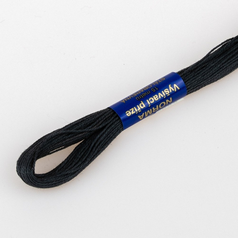 Niťárna Vyšívací příze NORMA / BAVLNKA 8872 šedo-černá, jednobarevná, 1,5g/15m