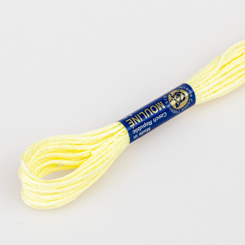 Niťárna Vyšívací příze MOULINE / MULINKA 1122 světle žlutá, jednobarevná, 2g/8m