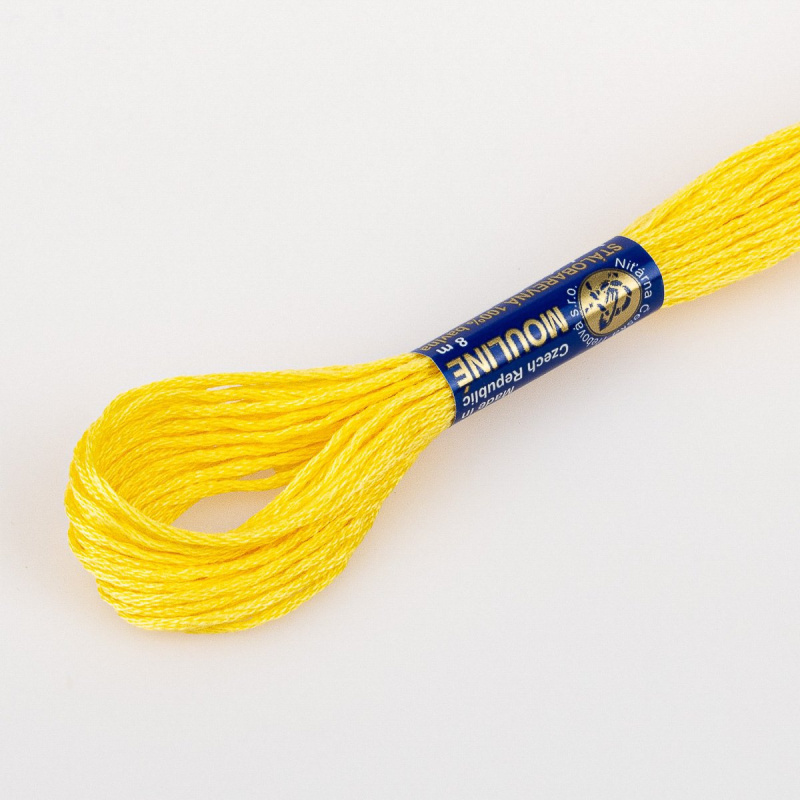 Niťárna Vyšívací příze MOULINE / MULINKA 1142 teplá žlutá, jednobarevná, 2g/8m