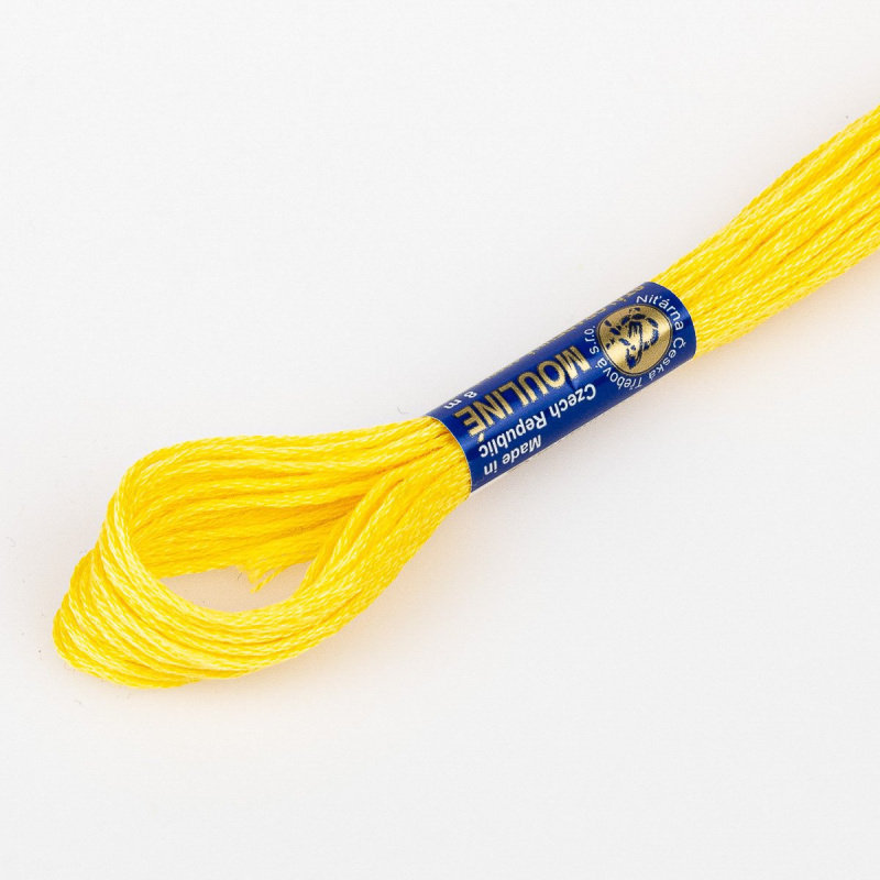Niťárna Vyšívací příze MOULINE / MULINKA 1162 žlutá, jednobarevná, 2g/8m