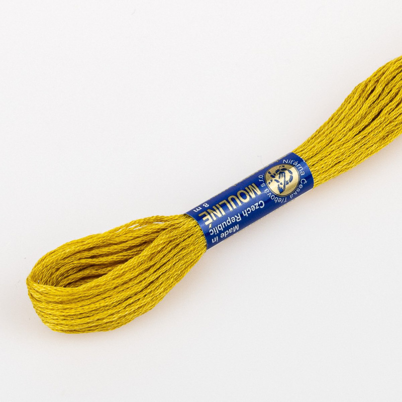 Niťárna Vyšívací příze MOULINE / MULINKA 1762 žlutě okrová, jednobarevná, 2g/8m