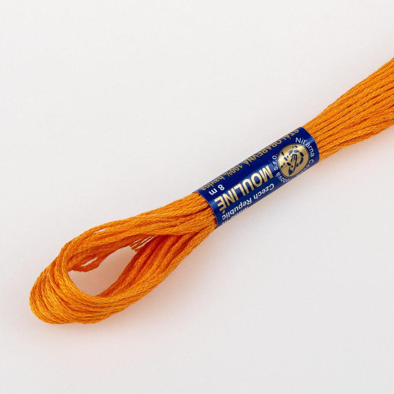 Niťárna Vyšívací příze MOULINE / MULINKA 2192 tmavě oranžová, jednobarevná, 2g/8m