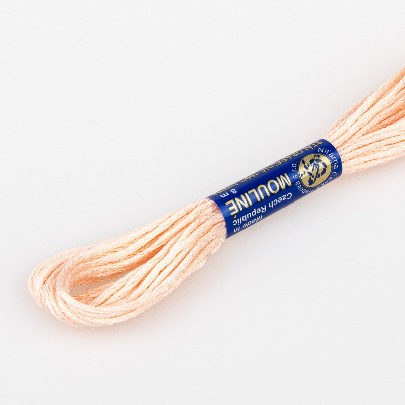 Niťárna Vyšívací příze MOULINE / MULINKA 2312 krevetová světle oranžová, jednobarevná, 2g/8m