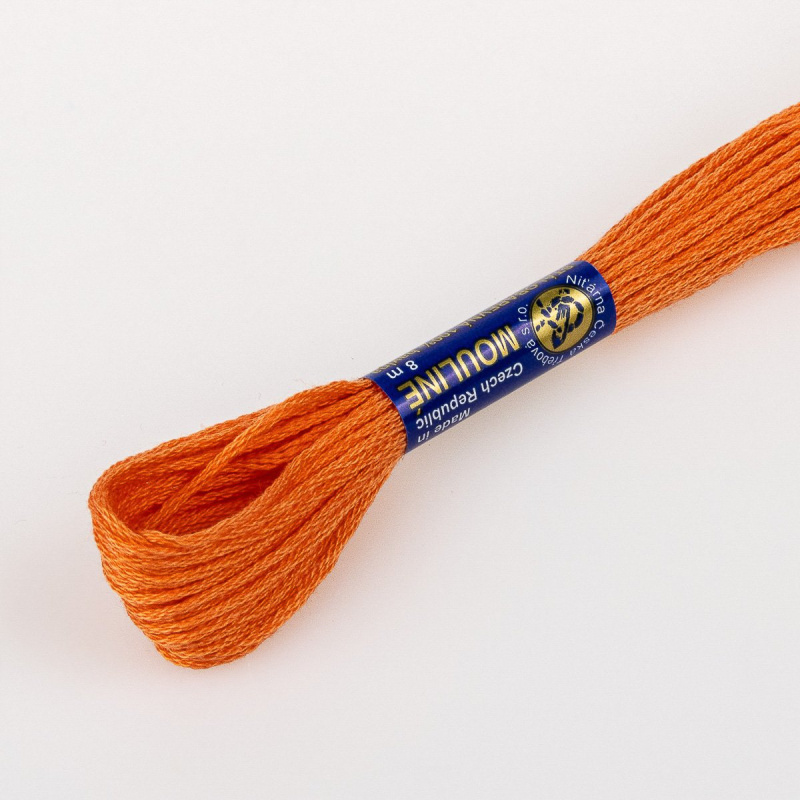 Niťárna Vyšívací příze MOULINE / MULINKA 2382 nektarově oranžová, jednobarevná, 2g/8m