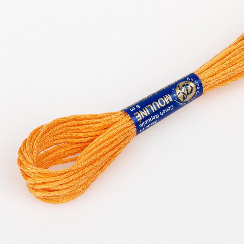 Niťárna Vyšívací příze MOULINE / MULINKA 2752 středně oranžová, jednobarevná, 2g/8m