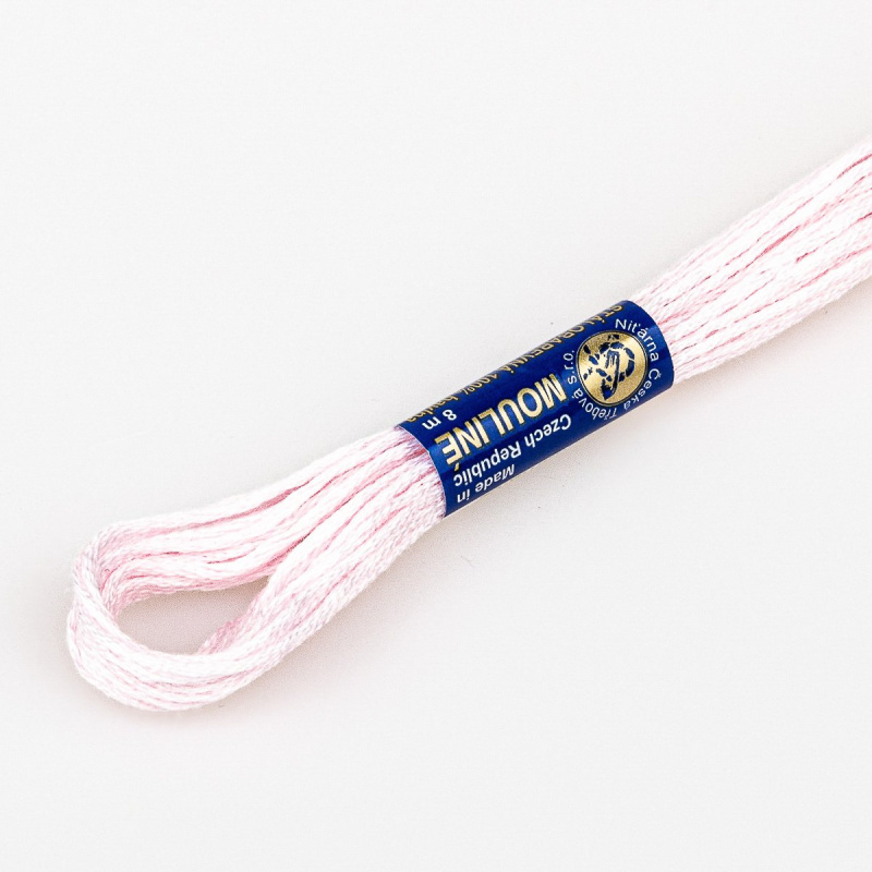 Niťárna Vyšívací příze MOULINE / MULINKA 3212 ledově růžová, jednobarevná, 2g/8m