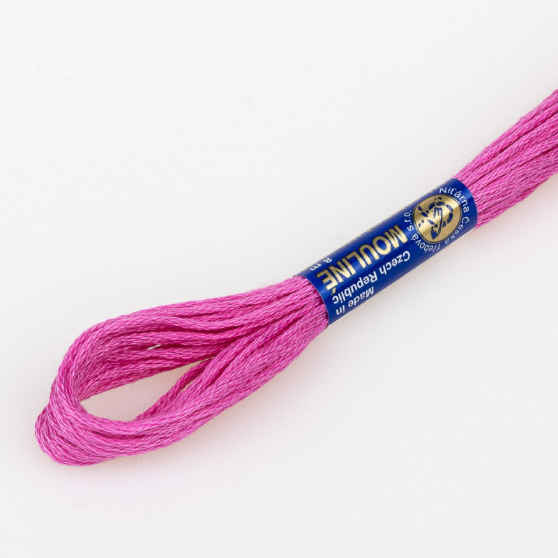 Niťárna Vyšívací příze MOULINE / MULINKA 3452 cyklámenová růžová, jednobarevná, 2g/8m