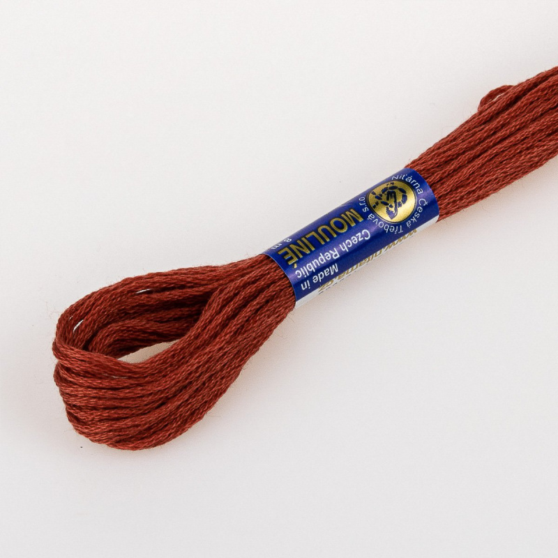 Niťárna Vyšívací příze MOULINE / MULINKA 3762 červeno-hnědá, jednobarevná, 2g/8m