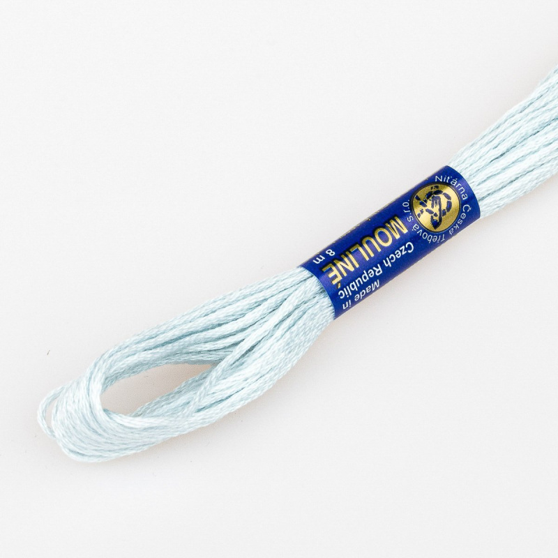 Niťárna Vyšívací příze MOULINE / MULINKA 5412 bledě modrá, jednobarevná, 2g/8m
