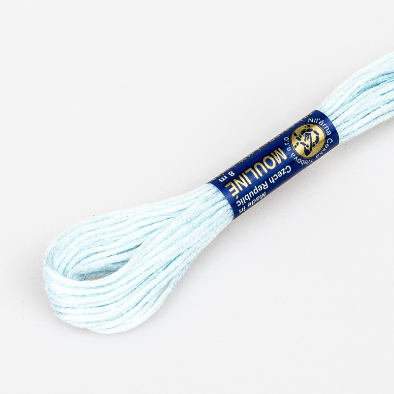 Niťárna Vyšívací příze MOULINE / MULINKA 5612 vodová modrá, jednobarevná, 2g/8m