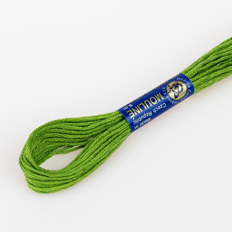 Niťárna Vyšívací příze MOULINE / MULINKA 6162 artyčok zelená, jednobarevná, 2g/8m