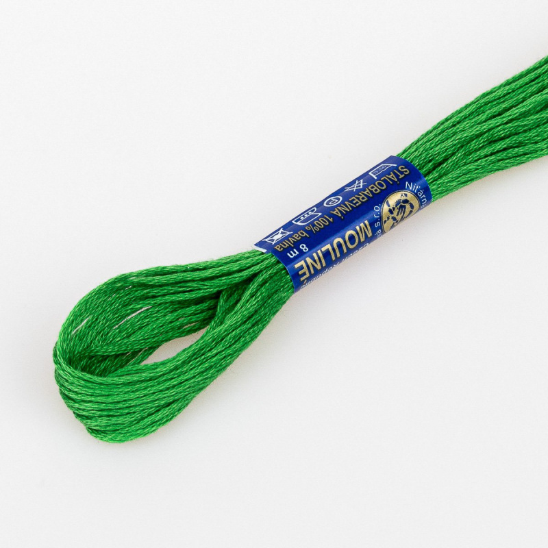 Niťárna Vyšívací příze MOULINE / MULINKA 6182 trávová zeleň, jednobarevná, 2g/8m