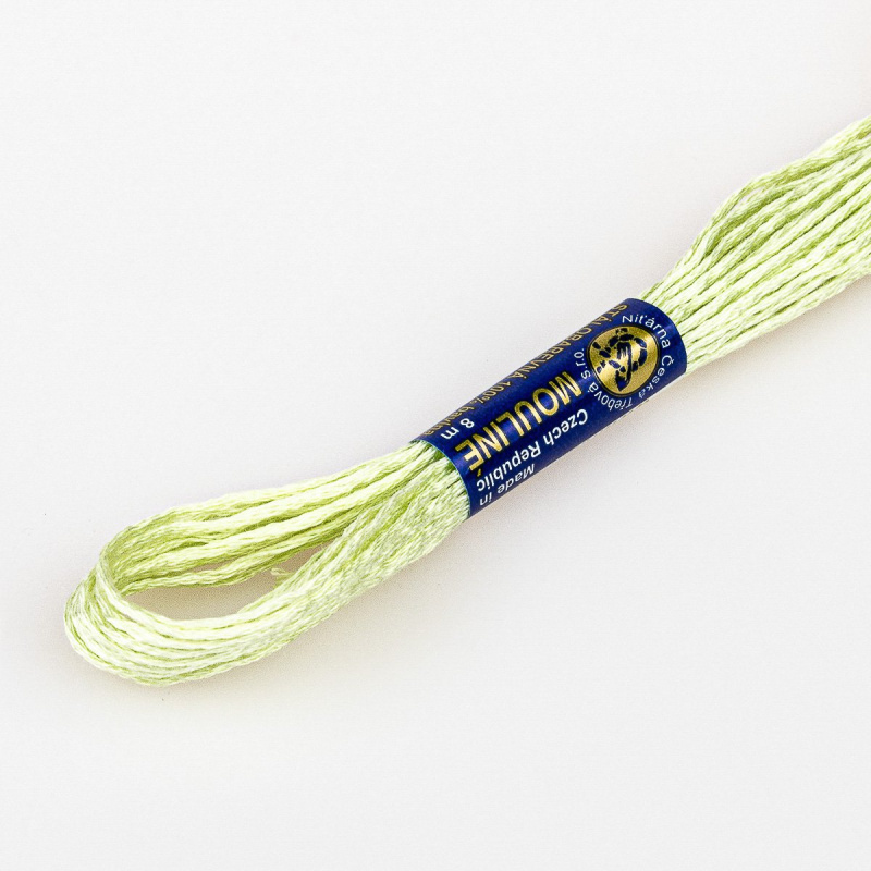 Niťárna Vyšívací příze MOULINE / MULINKA 6212 ledová zeleň, jednobarevná, 2g/8m