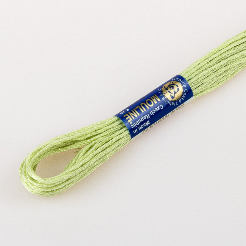Niťárna Vyšívací příze MOULINE / MULINKA 6222 žluto-zelená, jednobarevná, 2g/8m