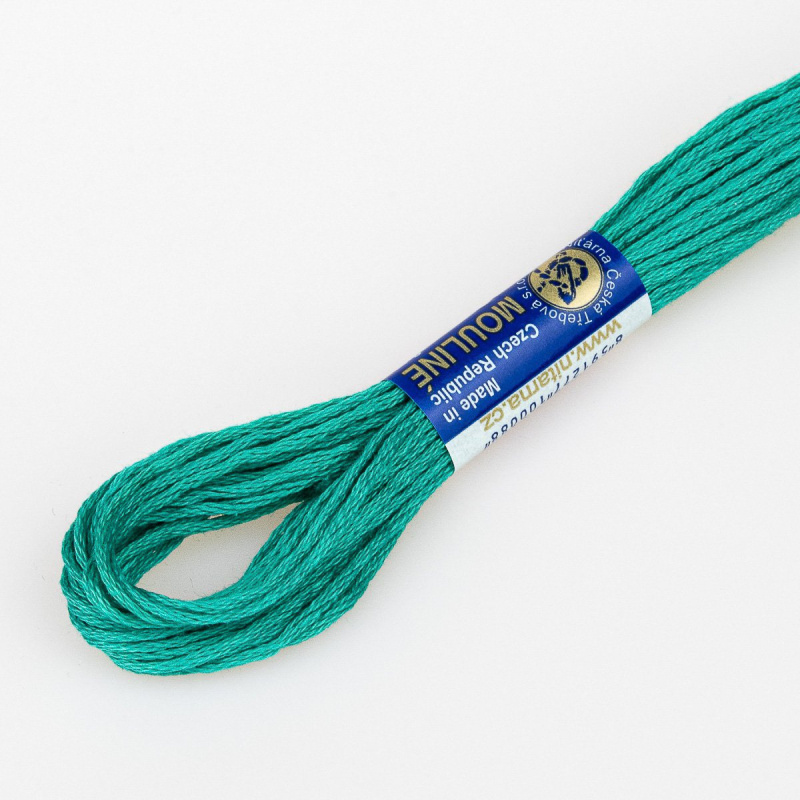 Niťárna Vyšívací příze MOULINE / MULINKA 6572 zeleno-modrá, jednobarevná, 2g/8m