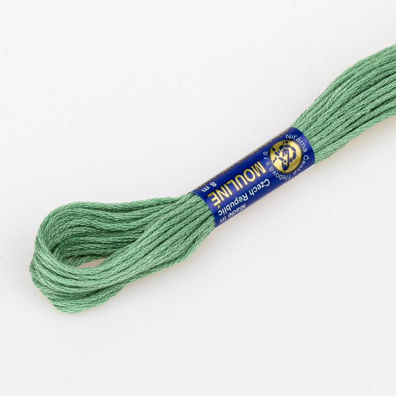 Niťárna Vyšívací příze MOULINE / MULINKA 6842 měsíční zelená, jednobarevná, 2g/8m