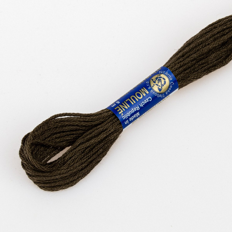 Niťárna Vyšívací příze MOULINE / MULINKA 7992 tmavě hnědá, jednobarevná, 2g/8m