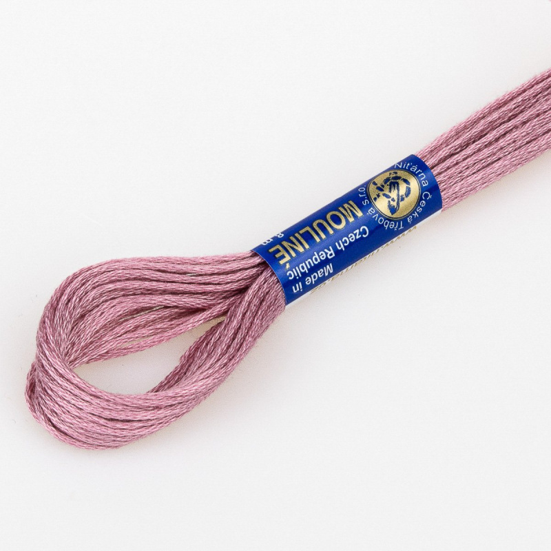 Niťárna Vyšívací příze MOULINE / MULINKA 3842 růžovo-fialová, jednobarevná, 2g/8m