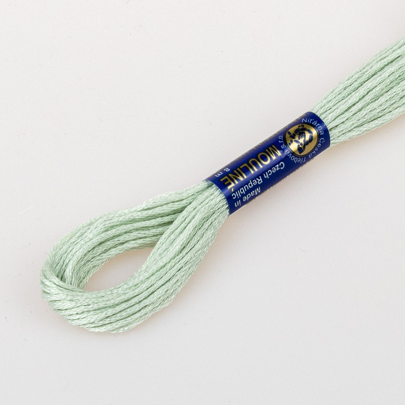 Niťárna Vyšívací příze MOULINE / MULINKA 8222 mentolově modrá, jednobarevná, 2g/8m