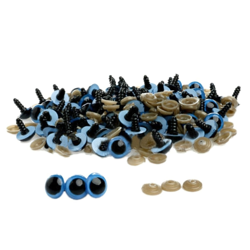 Bezpečnostní oči, jednobarevné modré, průměr 10mm