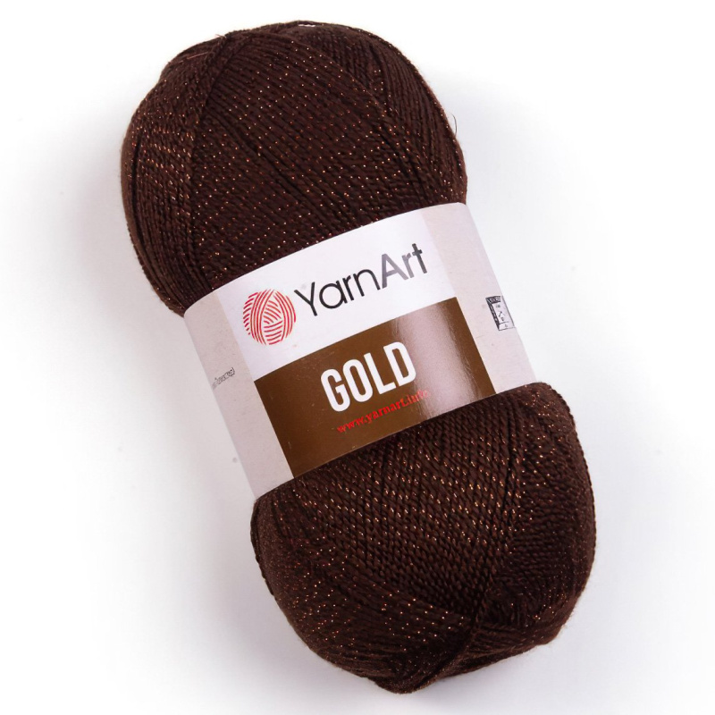 Pletací příze YarnArt GOLD 9032 tmavě hnědá, efektní, 100g/400m