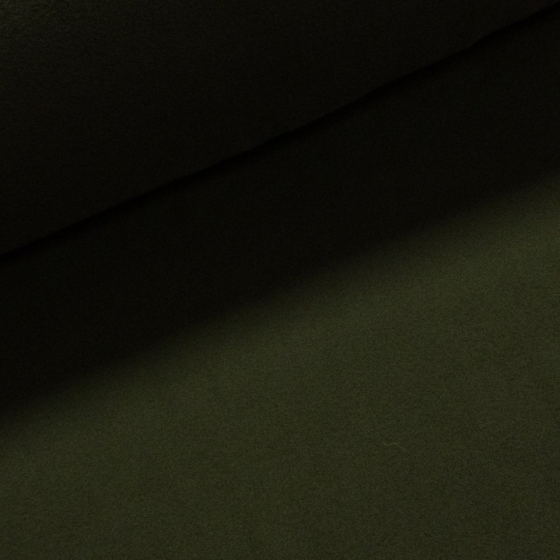 Fleece (flís) 069 jednobarevná uni tmavá khaki, š.150cm (látka v metráži)