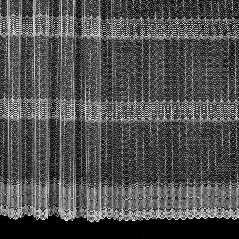 Mantis tylová záclona 1291, vyšívané obloučky, s bordurou, bílá, výška 200cm ( v metráži)