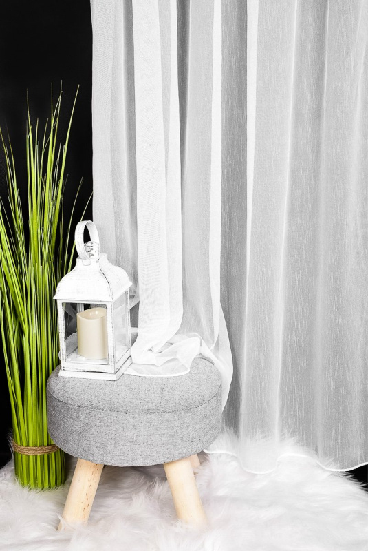 Forbyt záclona sablé DREHER MIRA žíhaná s olůvkem, bílá, výška 250cm ( v metráži)