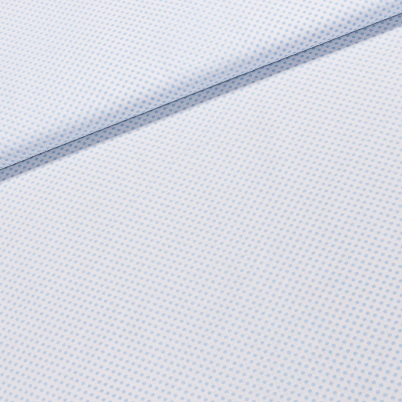 Bavlněné plátno Jolana JO008/09 světle modrý puntík na bílé, š.150cm (látka v metráži)