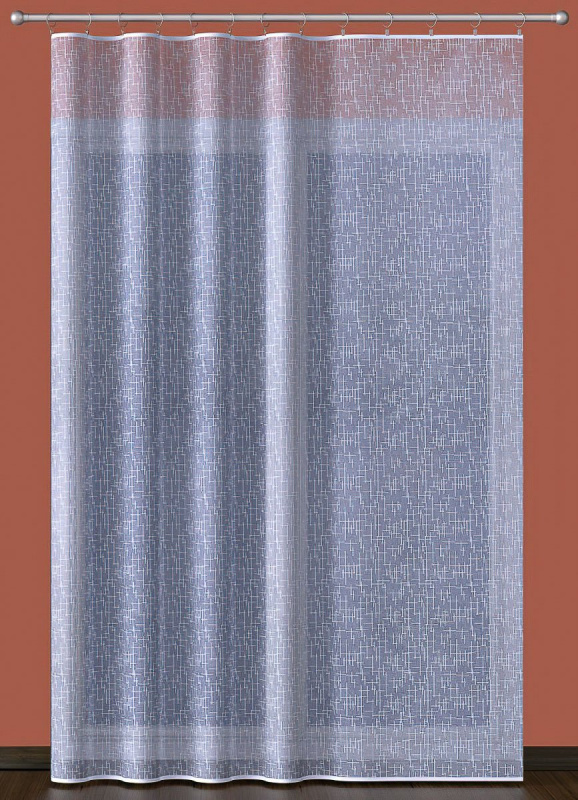 Olzatex žakárová záclona MIRKA 2, cik cak pršíčko, s olůvkem, bílá, výška 130cm (v metráži)