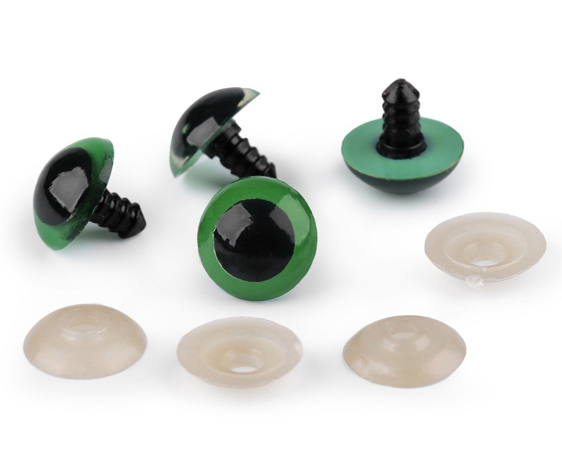 Bezpečnostní oči, jednobarevné zelené, průměr 20mm