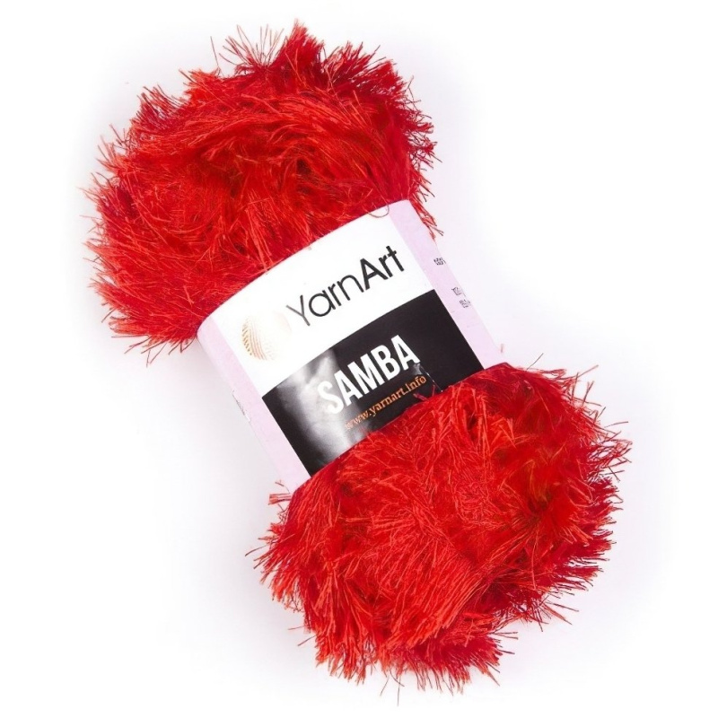 Pletací příze YarnArt SAMBA 156 oranžovo-červená, efektní, 150g/100m