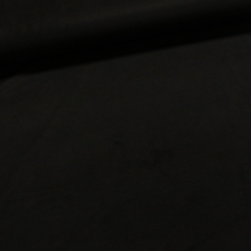 Polyesterový úplet 8010-001 UNI jednobarevný černý, vzhled broušené kůže, š.150cm (látka v metráži)