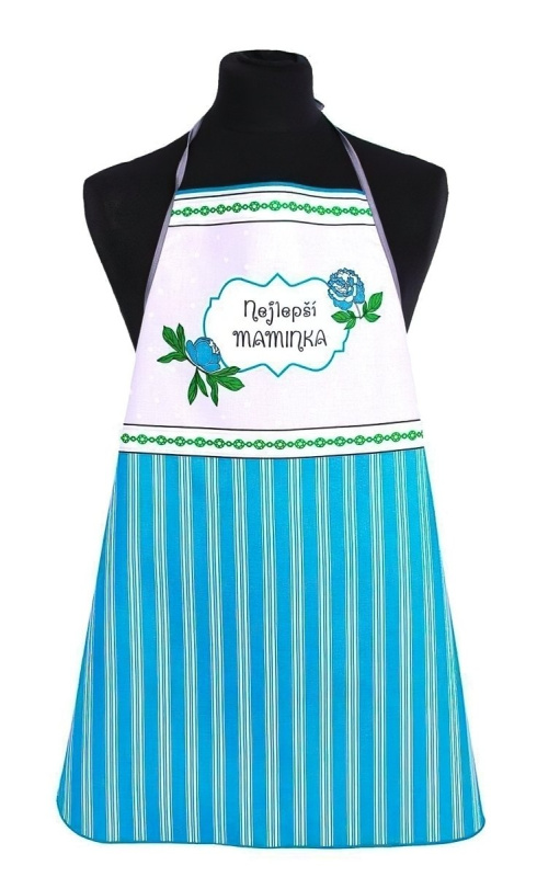 Forbyt kuchyňská zástěra EXCLUSIVE nejlepší maminka, tyrkysová
