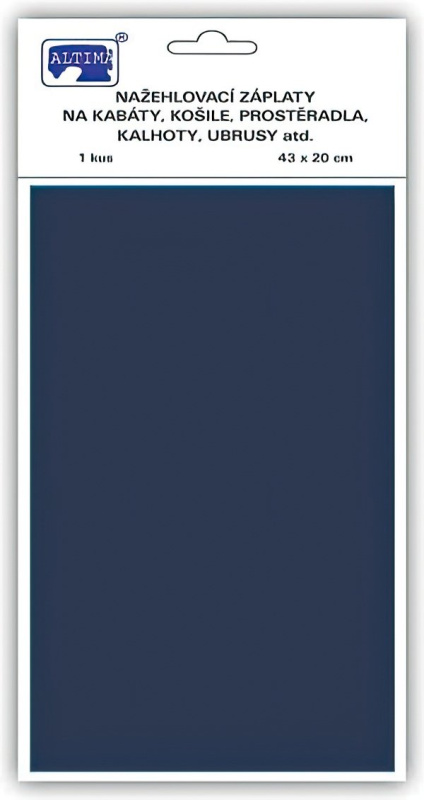 Altima Klasická nažehlovací záplata, textilní bavlněná s nánosem polyetylenu 731-53, námořnická modrá, 43x20cm