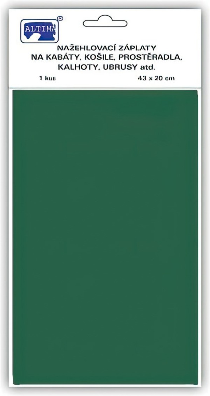 Altima Klasická nažehlovací záplata, textilní bavlněná s nánosem polyetylenu 731-65, tmavě zelená, 43x20cm