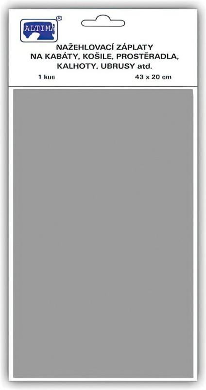 Altima Klasická nažehlovací záplata, textilní bavlněná s nánosem polyetylenu 731-92, světle šedá, 43x20cm