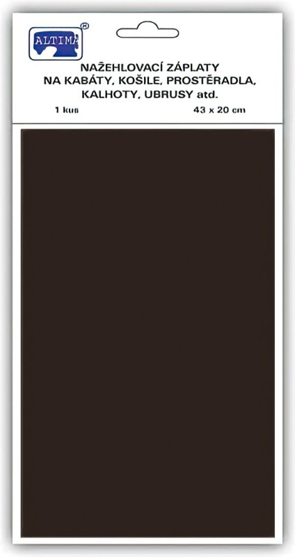 Altima Klasická nažehlovací záplata, textilní bavlněná s nánosem polyetylenu 731-88, tmavě hnědá, 43x20cm
